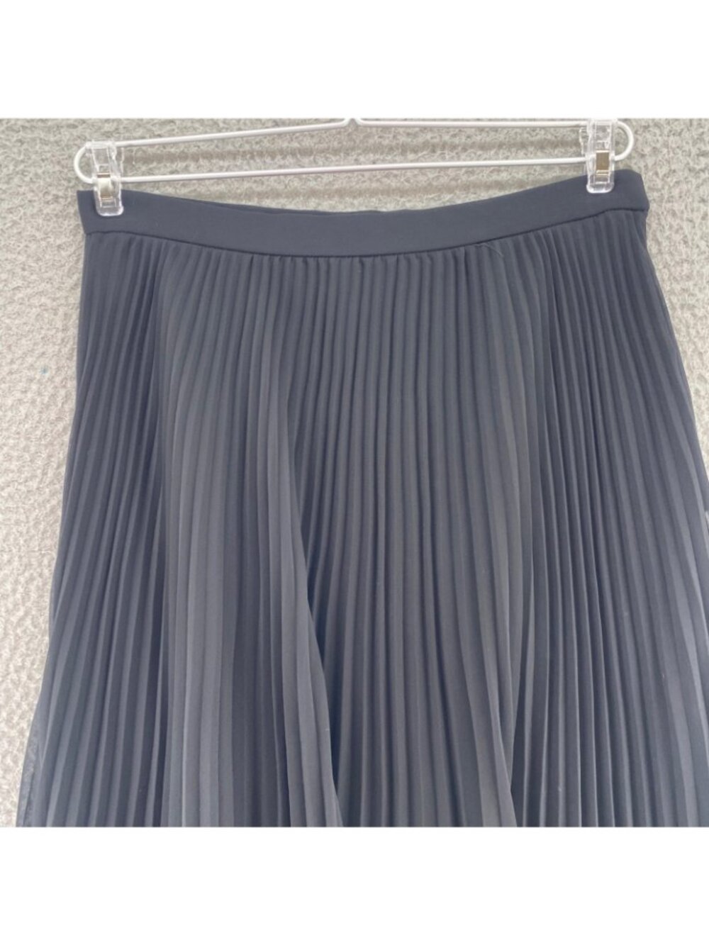 Polo Ralph Lauren Skirt Womens 2 Black Lined Chiffon Knife Pleat Below Knee Midi - Picture 2 of 11